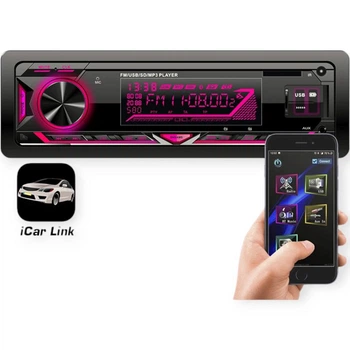 Магнітола Cyclone MP-1067 FM, USB, USB для зарядки 2А, SD, AUX, MP3, WMA, BT, багатокол., iCar Link, сьем.пан