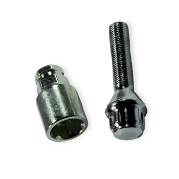 Болт колеса хром 12х45х1.25 конус, секретки (2 ключі) (к-кт 4 шт) Walline