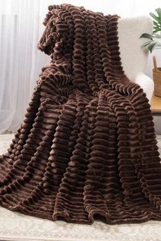 Плед шарпей королевский Home Textiles Brown 200*230 см покрывало на кровать диван коричневое