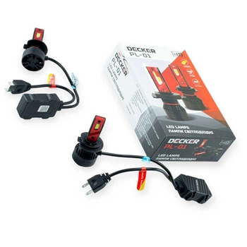 Автолампа LED H7 12V-24V PL-01 45W 5000K 10000L радиатор и вентилятор DECKER