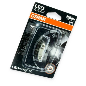 Автолампа светодиодная AC лазер. 12-10 WHITE 0.6W 6000K 36мм OSRAM