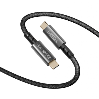 Кабель USB YOKI PO73 POWER PRO Type-C to Type-C 100W 2m для быстрой зарядки и передачи данных до 20Gbps черный