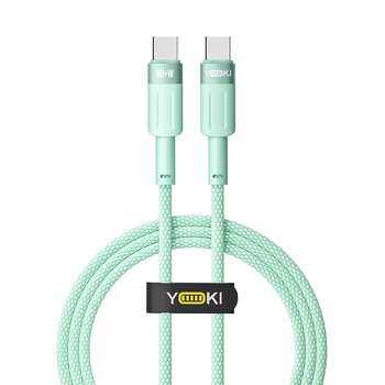 Кабель USB YOKI STYLE YK-ST41 Type-C to Type-C 60W 1.2m с защитой от изломов и быстрым зарядом черный