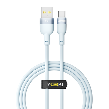 Кабель USB YOKI SILICONE YK-SI50 Type-C 3A 1.2m прочный с защитой от изломов для быстрой зарядки серый