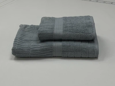 Набор 2 махровых полотенца для ванной LUX VIP PARKA, димчастий 70*140см + 50*90см