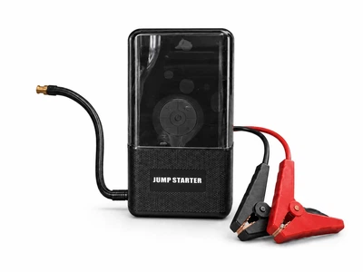 Пусковое устройство 965A с компрессором автомобильное Jump Starter 12V 4в1 с насосом 150 PSI Power Bank и LED фонарем для аварийного запуска двигателя и быстрой подкачки шин в дорожных условиях компактный многофункциональный помощник