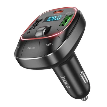 FM-трансмітер Hoco E76 Pole Bluetooth 2 USB + Type-C 45 Вт PD/QC Чорний (E76)