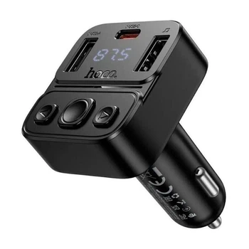 FM-модулятор у машину 3 А 35W Hoco E87 Bluetooth/Type-C/USB чорний (E87)