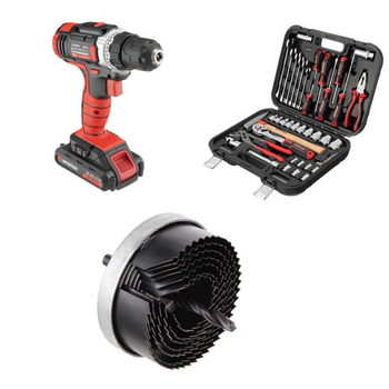 Набор для мастера INTERTOOL: шуруповерт WT-0314 + головки ET-8056 + коронки BT-0021