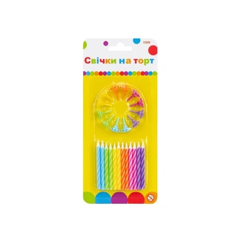 Свеча Maxi 24 шт на торт; 12 підставок для свічок (MX620100.C09)