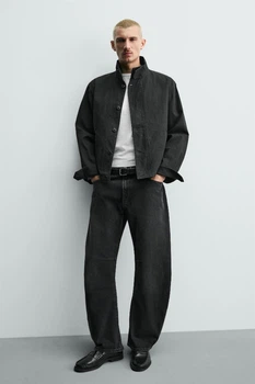 Джинси Zara Relaxed Barrel Fit чорний 0840/590/822 32