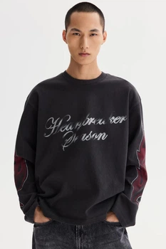 Лонгслів H&M Loose Fit чорний 1329549001 L
