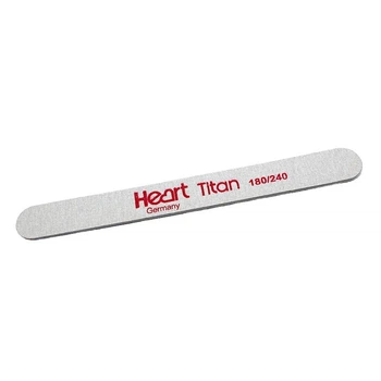 Пилка для ногтей Heart Titan Line прямая серая 180/240 грит
