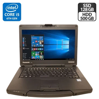 Защищенный ноутбук-трансформер Panasonic Toughbook CF-54 / 14" (1366x768) TN / Intel Core i5-6300U (2 (4) ядра по 2.4 - 3.0 GHz) / 8 GB DDR3 / 128 GB SSD + 500 GB HDD / Intel HD Graphics 520 б/у