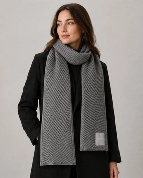 Жіночий шарф Calvin Klein сірий, універсальний, one size (25x180 см)