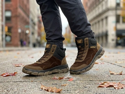 Кросівки термо, черевики спотивні CAT Nubuck Brown GTX 40