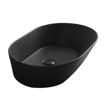 Умывальник накладной Simas Wave 600x420 овальный, черный матовый (WA02NM)