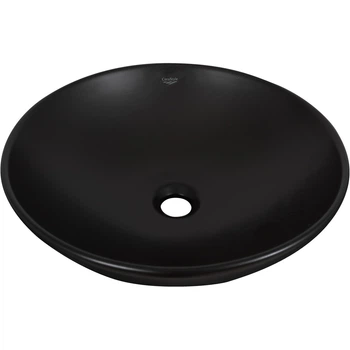 Раковина накладная CeraStyle Zero 460x460 овальная, черная матовая (АР000080114)