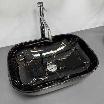 Умывальник накладной VBI Ravenna 460x325 прямоугольный, черный (VBI-011232)