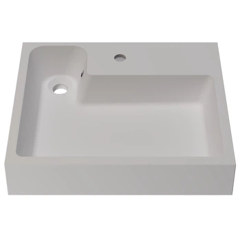 Раковина над стиральной машиной Amidicon Breeze 50 600х500 из литого камня, белая глянцевая