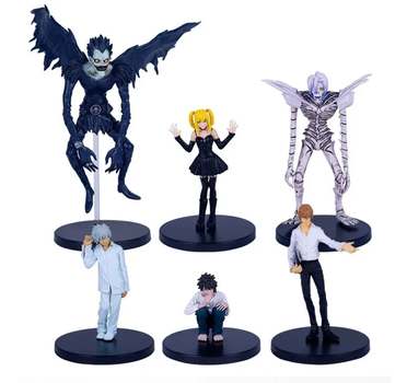 Коллекционный набор аниме фигурок Death Note 6 персонажей 7-18 см – набор статуэток Рюк, Миса Амане, Рэм, Л, Лайт Ягами, Ниа (Тетрадь Смерти)