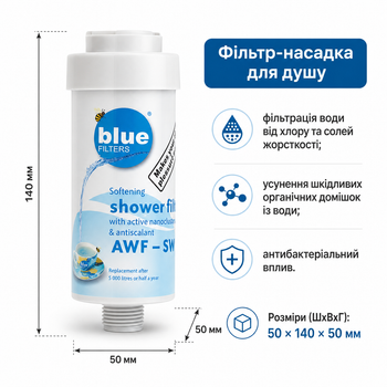 Фильтр-насадка для душа Bluefilters NewLine AWF-SWR-P-ANM