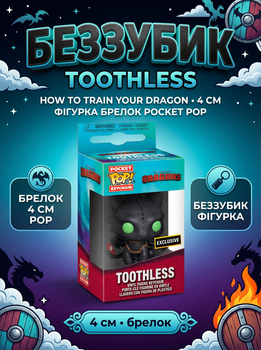 Брелок Беззубик Toothless Как приручить дракона How to Train Your Dragon фигурка 4 см