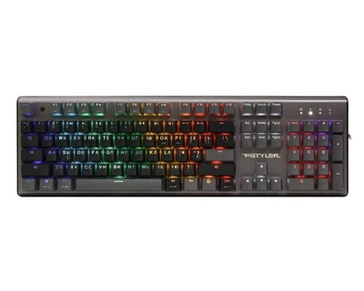 Клавіатура A4Tech FS100 (Stone Black), механічна ігрова, неонове підсвічування, USB, FS Switches, чорна