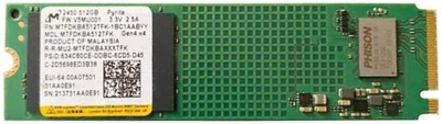 SSD диск Micron 2450 512GB M.2 2280 PCIe 4.0 NVMe TLC (MTFDKBA512TFK) (б/в)