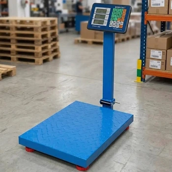 Электронные торговые весы BOBBYTEC 5201-600, 600 кг, 60x45 см, голубые с Wi-Fi