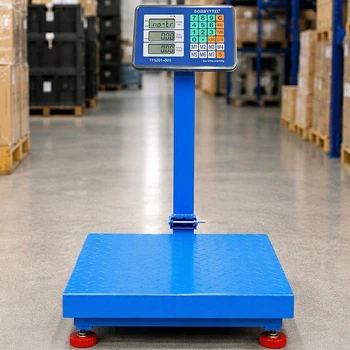 Электронные торговые весы BOBBYTEC TF5201-300 300кг 42х52см голубые с Wi-Fi