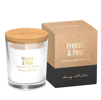 Свеча ароматичная соева Aura (Bispol) Freesia & Pear (27479)