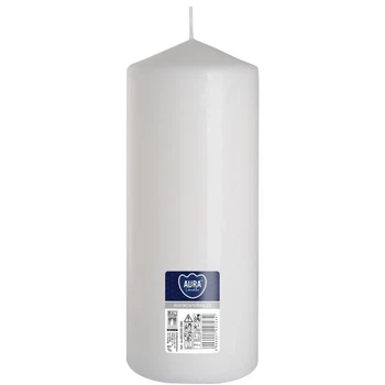 Свеча цилиндр Aura (Bispol) 8х20 см. Белая (27203)