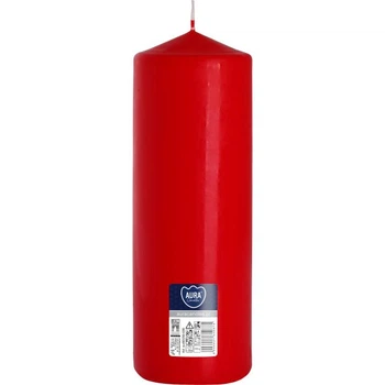 Свеча цилиндр Aura (Bispol) 8х25 см. Красная (27208)