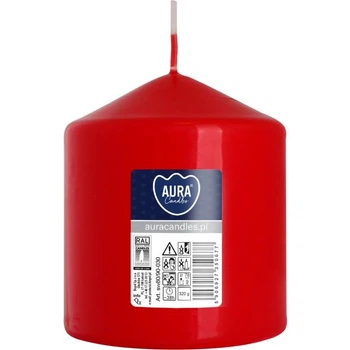 Свеча цилиндр Aura (Bispol) 8х9 см. Красная (27452)
