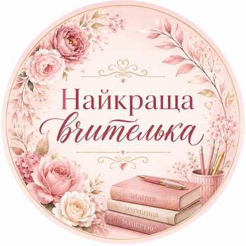 Міні банер артборд 50 см на День вчителя Найкраща вчителька Рожевий