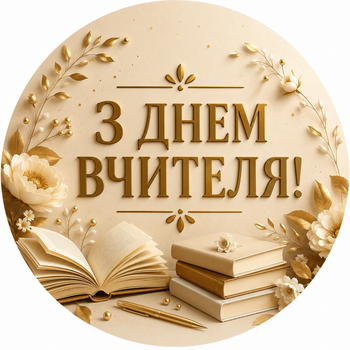 Міні банер артборд 50 см З днем вчителя Книжки Бежевий