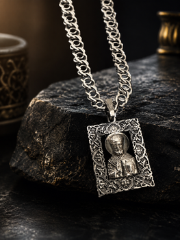 Серебряная ладанка мужская Святой Николай