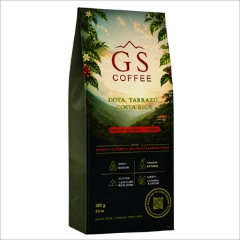Кофе в зернах GS COFFEE, NATURAL обработка, Средняя степень обжарки, SCA 86+, Дота, Тарразу, Коста-Рика, 250 г