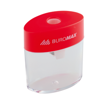 Чинка для олівців BUROMAX TUBE 1 отвір з контейнером BM.4752 Червона