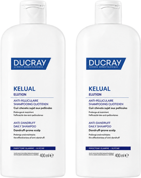 Шампунь для волосся проти лупи Ducray Kelual Elution 2 x 400 мл (3282779366861)