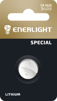 Батарейка таблетка ENERLIGHT LITHIUM CR1620 3V блистер 1 шт.