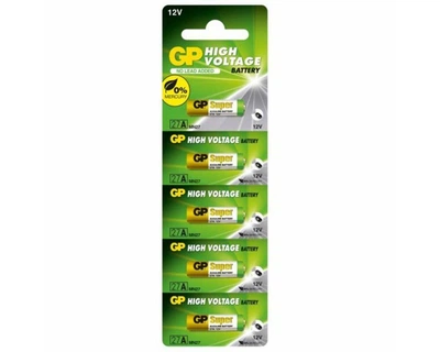 Батарейка высоковольтная GP Alkaline A27 12V MN27 5 шт блистер