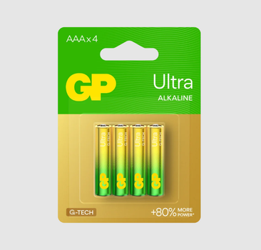 Батарейка минипальчик AAA GP ULTRA Alkaline LR03 24A 1.5V 4 шт. блистер