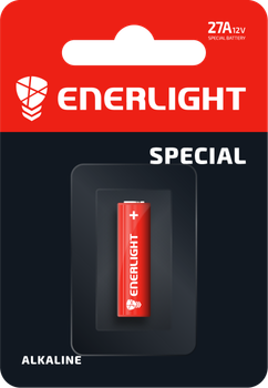 Батарейка таблетка ENERLIGHT Special Alkaline 27A 12V блістер 1 шт.