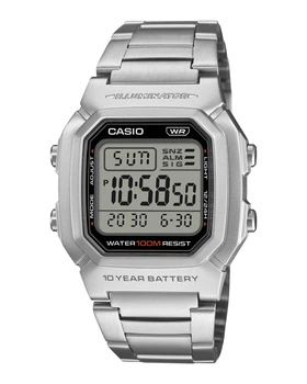 Мужские электронные часы Casio W-800HD-1A, стальной браслет, WR100M