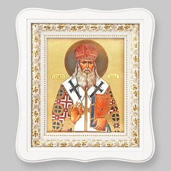 Ікона Лука святитель, сповідник, архієпископ Кримський, 15х18 см, в білому фігурному дерев'яному кіоті, тип 3, 10810