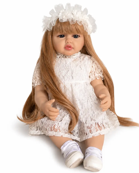 Реалистичная кукла Реборн 55 см полностью виниловая Doll Reborn Baby К0100313