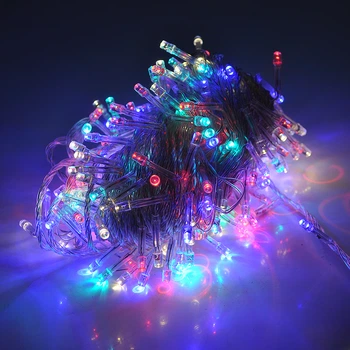 Гирлянды 300LED (Диод) Red/Green/Blue/Yellow, 8 режимов, 16метров, прозрачная изоляция, BOX Voltronic DT-2025/GDP300M