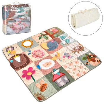 Детский развивающий коврик El Camino ME 1233 Beige, мягкий сенсорный игровой мат 123×120 см бежевый